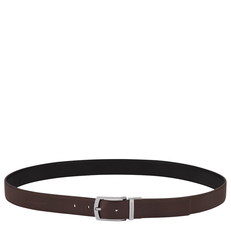 Cinturones Longchamp Le Foulonné Men's belt Hombre Mocha/Black | LC-VWZG1019