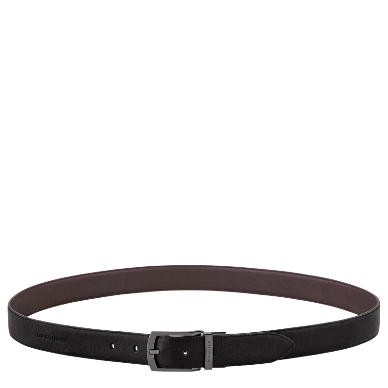 Cinturones Longchamp sur Seine Men's belt Hombre Black/Mocha | LC-BCFB0280