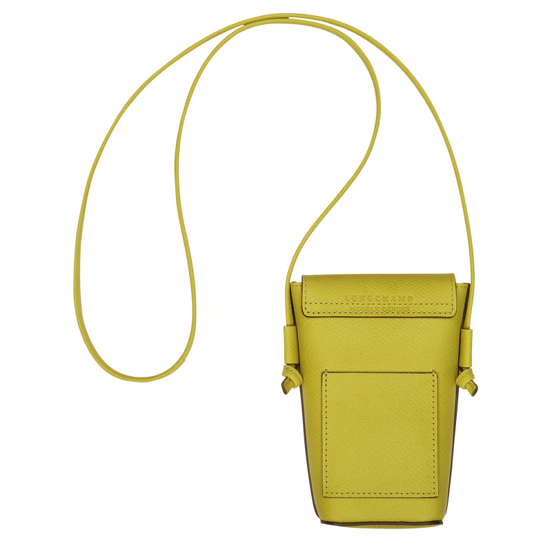 Funda Longchamp Épure Phone case with leather lace Mujer Verde | LC-UCUL3479
