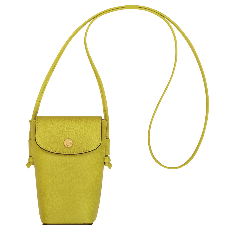 Funda Longchamp Épure Phone case with leather lace Mujer Verde | LC-UCUL3479
