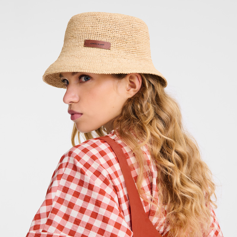 Gorras Longchamp Bucket hat Mujer Natural | LC-KQGU3696
