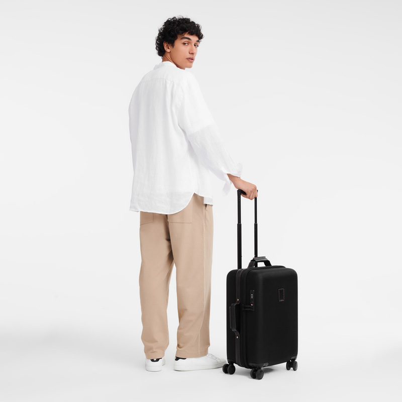 Maletas Longchamp Boxford S Suitcase Hombre Negras | LC-EHGB2300