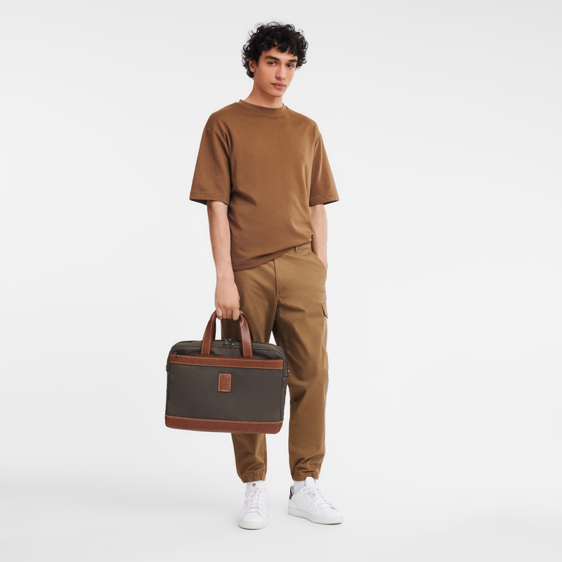 Maletín Longchamp Boxford L Briefcase Hombre Marrones | LC-BMHE2901