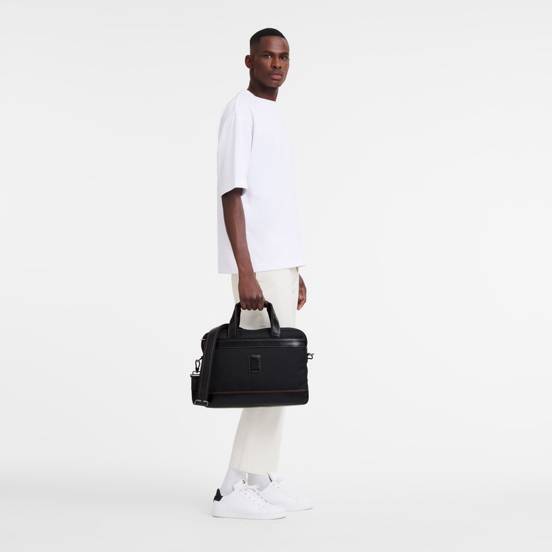 Maletín Longchamp Boxford S Briefcase Hombre Negras | LC-DKJM0200