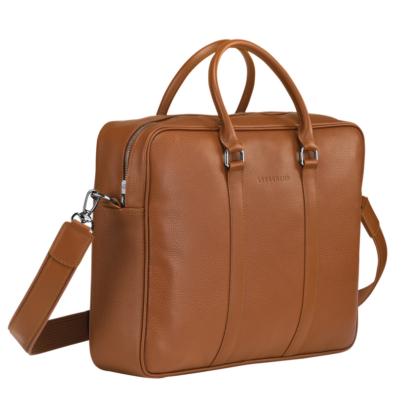 Maletín Longchamp Le Foulonné M Briefcase Hombre Caramel | LC-NIJG4020