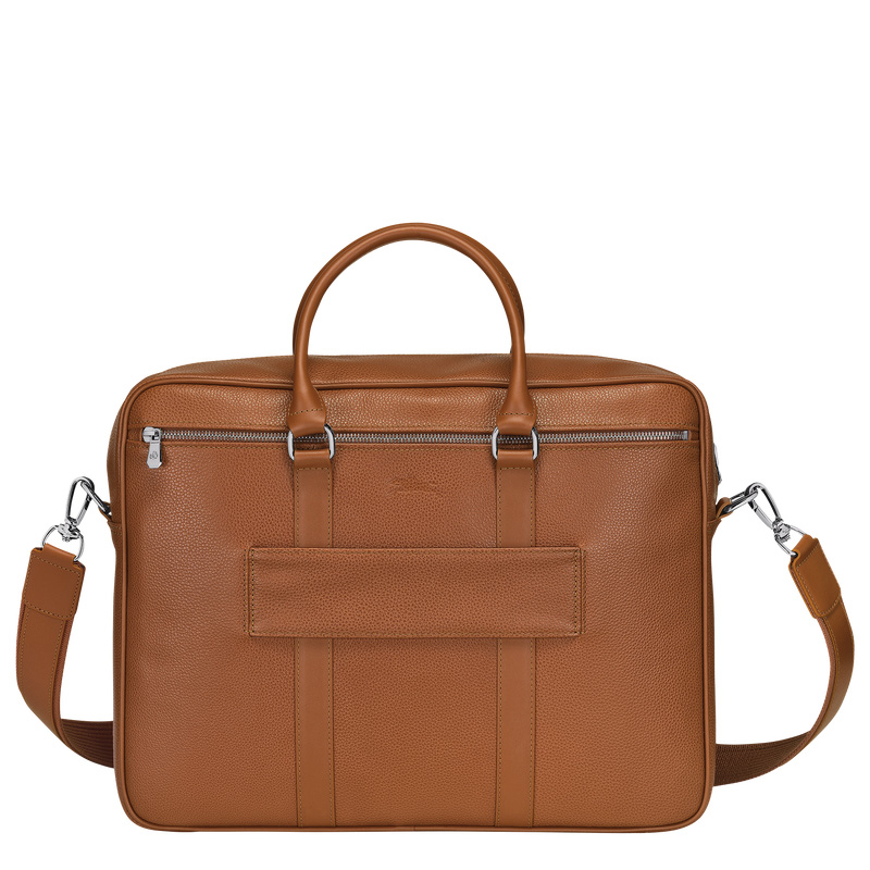 Maletín Longchamp Le Foulonné M Briefcase Hombre Caramel | LC-NIJG4020