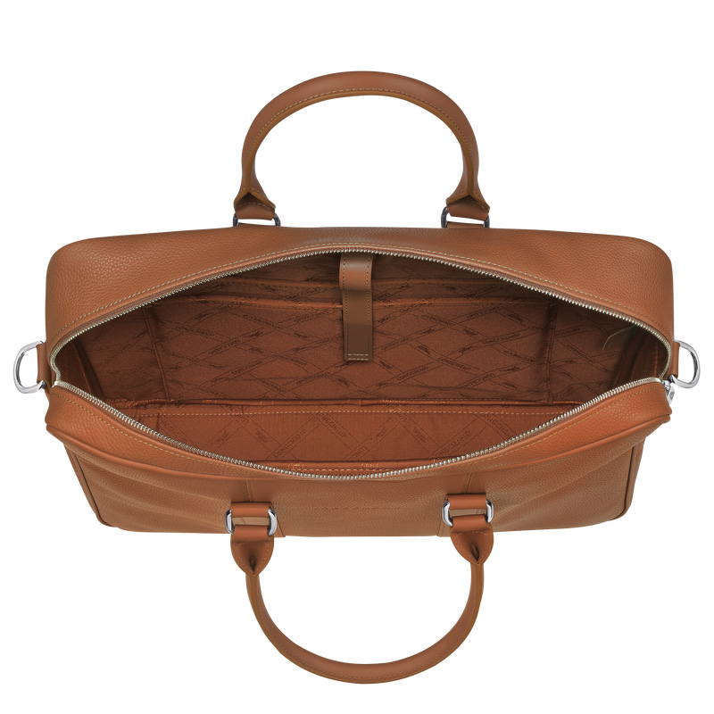 Maletín Longchamp Le Foulonné M Briefcase Hombre Caramel | LC-NIJG4020