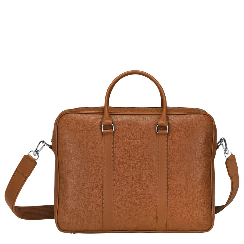 Maletín Longchamp Le Foulonné M Briefcase Hombre Caramel | LC-NIJG4020