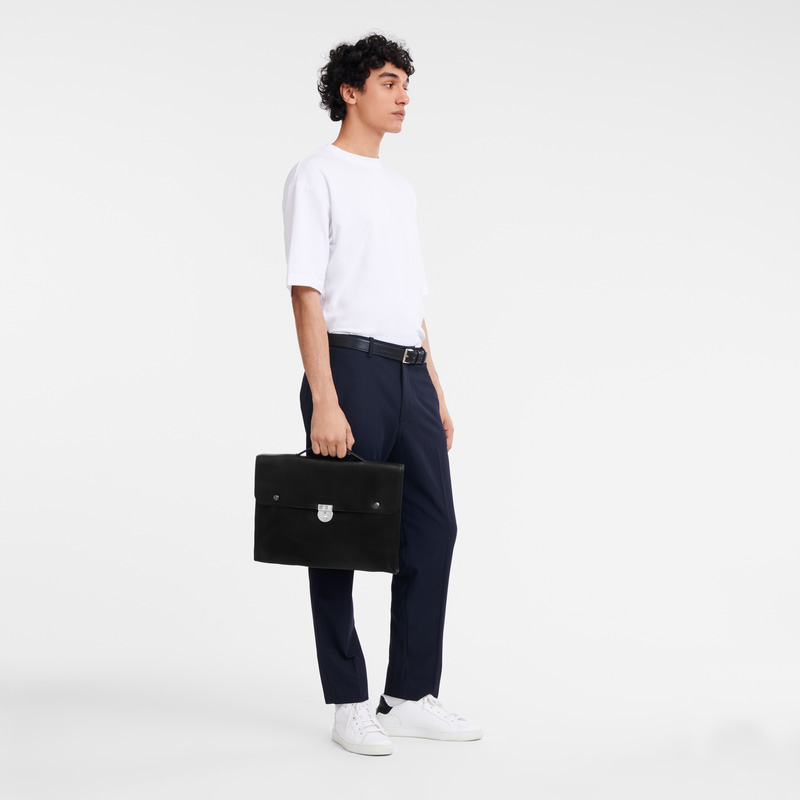 Maletín Longchamp Le Foulonné S Briefcase Hombre Negras | LC-WGSJ6050