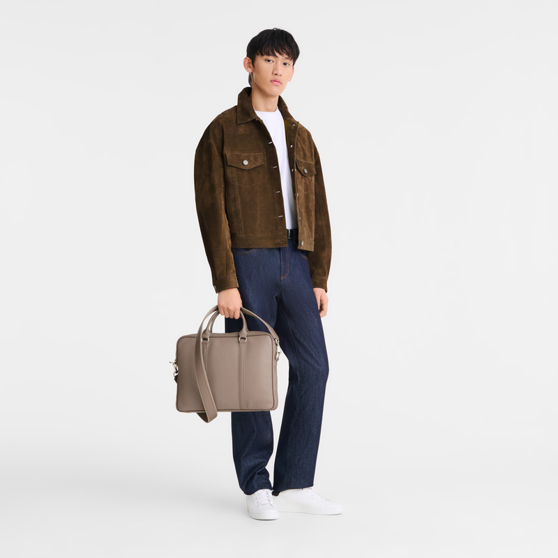 Maletín Longchamp Le Foulonné XS Briefcase Hombre Turtledove | LC-CLHL0696