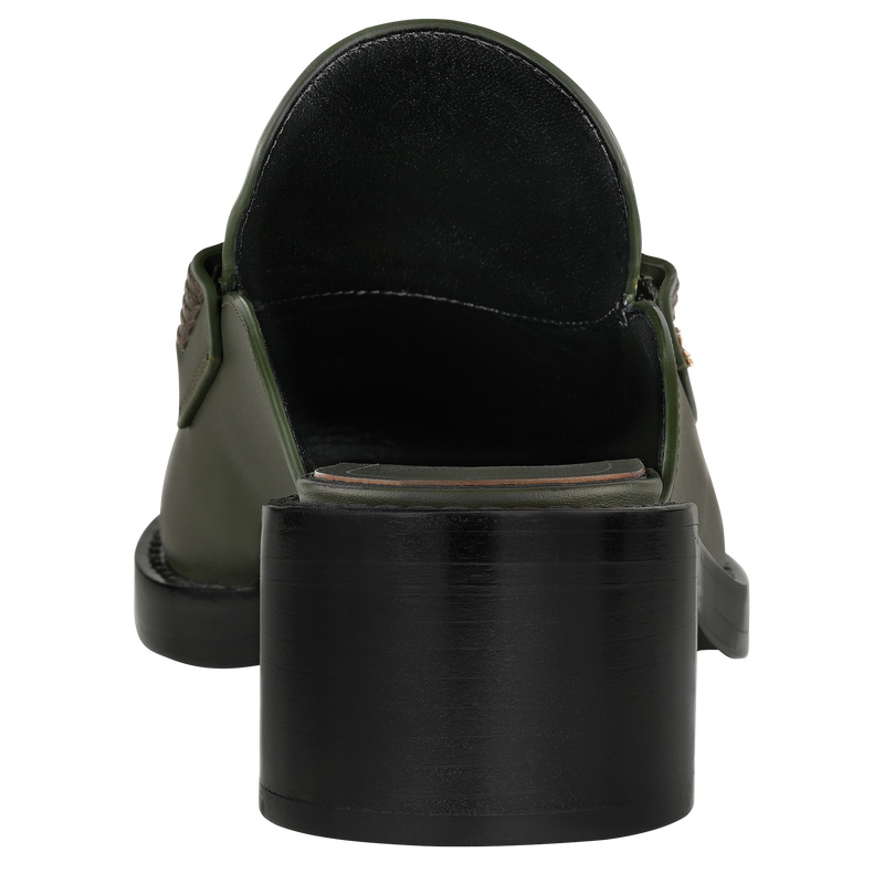 Mocasines Longchamp Epure Timeless Mules Mujer Kaki | LC-AYZT4513