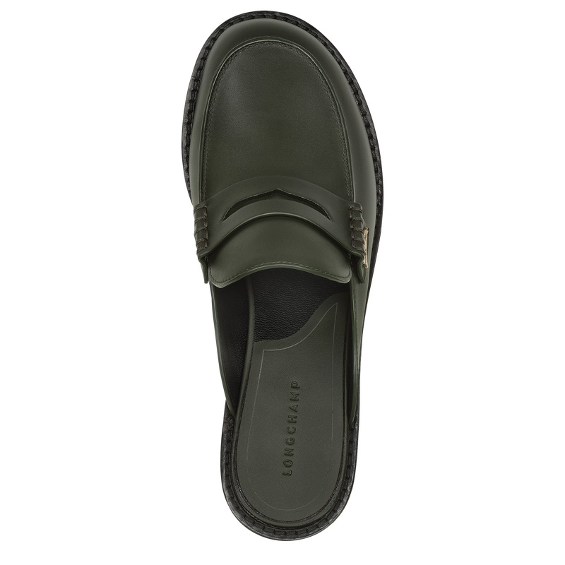 Mocasines Longchamp Epure Timeless Mules Mujer Kaki | LC-AYZT4513