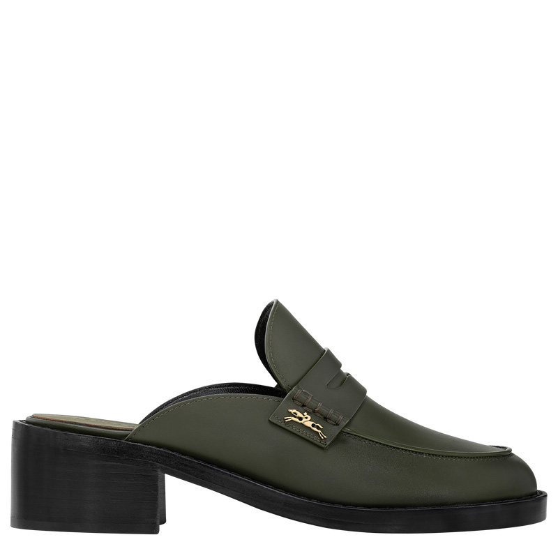 Mocasines Longchamp Epure Timeless Mules Mujer Kaki | LC-AYZT4513