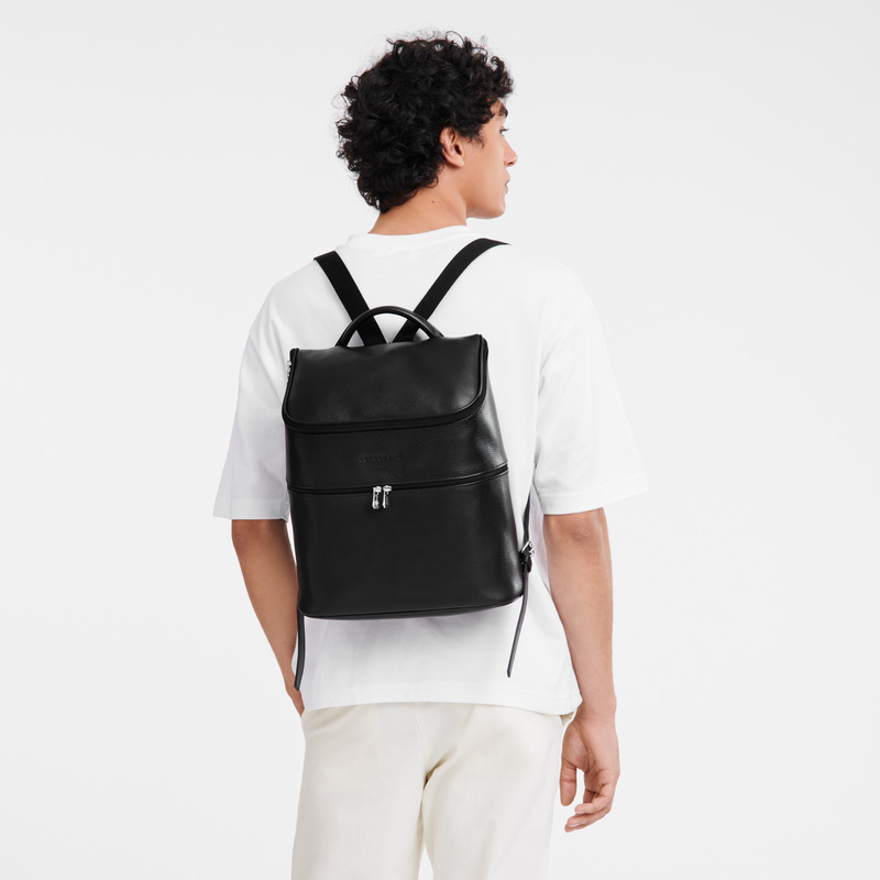 Mochilas Longchamp Le Foulonné Backpack Mujer Negras | LC-RVOO7751