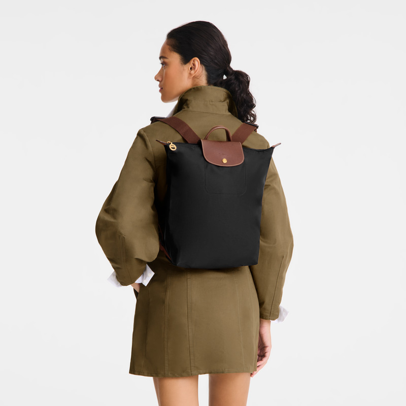Mochilas Longchamp Le Pliage Original M Backpack Hombre Negras | LC-YAAD2891