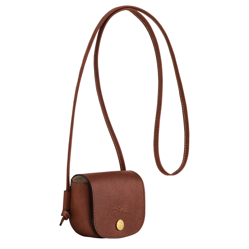 Monederos Longchamp Épure Coin purse with leather lace Mujer Marrones | LC-PPWE2958