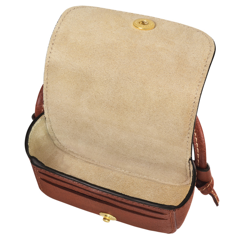 Monederos Longchamp Épure Coin purse with leather lace Mujer Marrones | LC-PPWE2958
