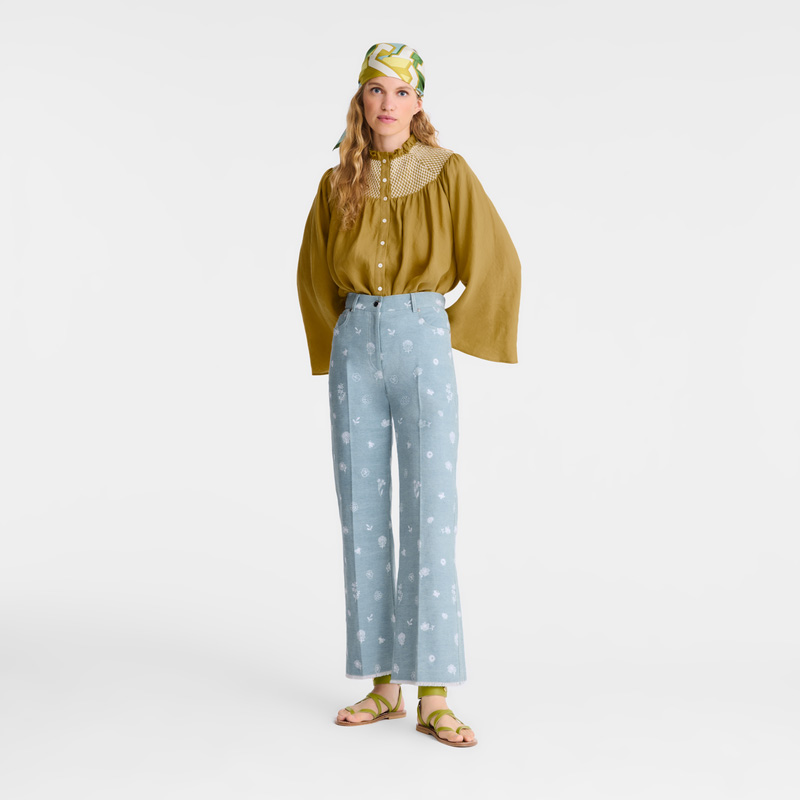 Pantalones Longchamp Jeans Mujer Azules | LC-JWRZ1686