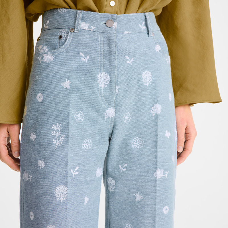 Pantalones Longchamp Jeans Mujer Azules | LC-JWRZ1686