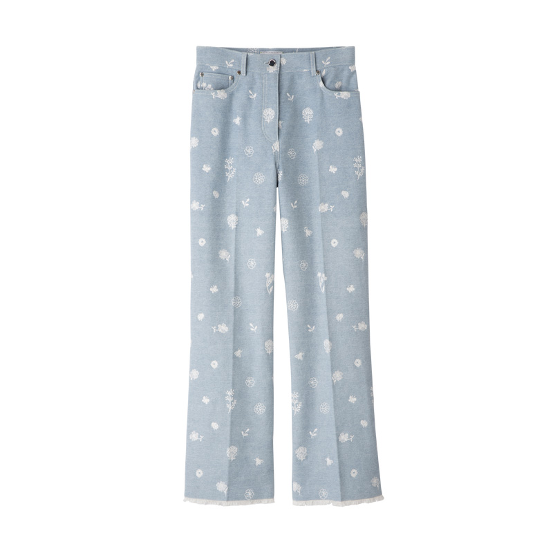 Pantalones Longchamp Jeans Mujer Azules | LC-JWRZ1686