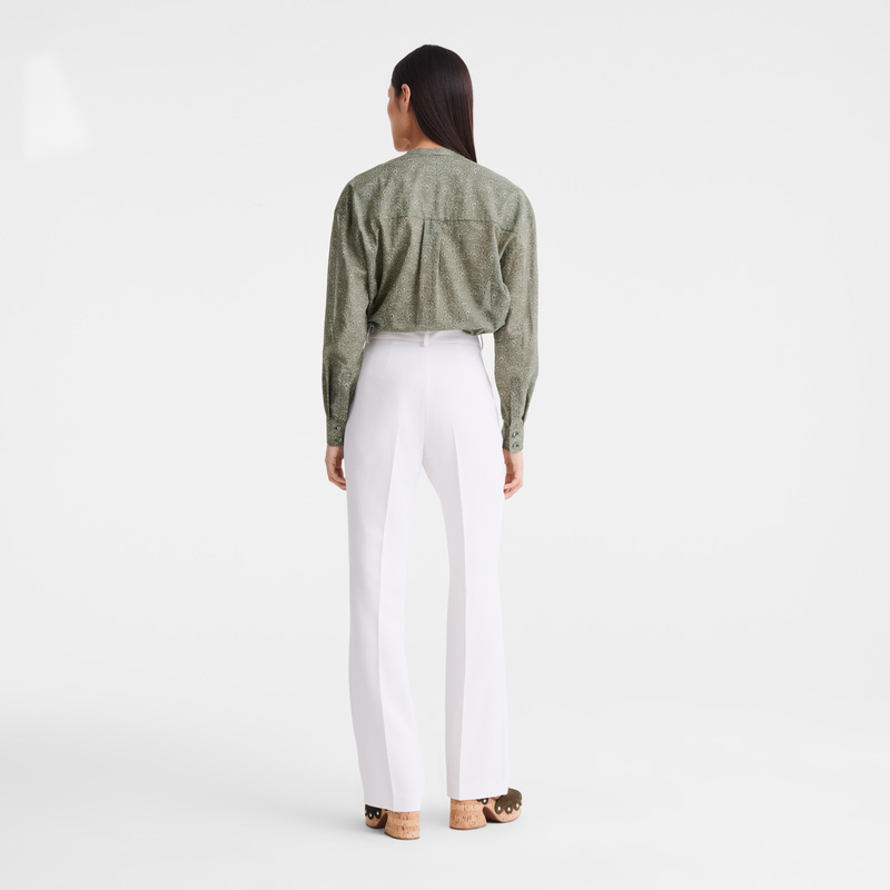 Pantalones Longchamp Trousers Mujer Ecru | LC-RGCT6411