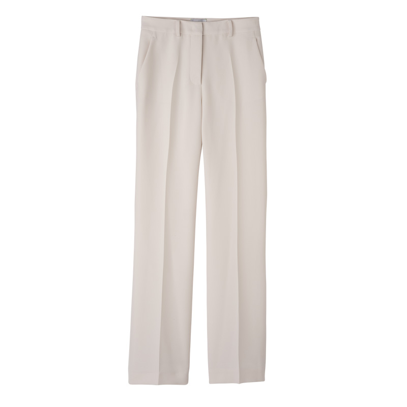 Pantalones Longchamp Trousers Mujer Ecru | LC-RGCT6411