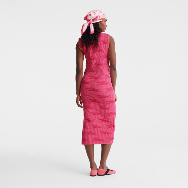 Prendas De Punto Longchamp Midi skirt Mujer Rosas | LC-EAOZ3938