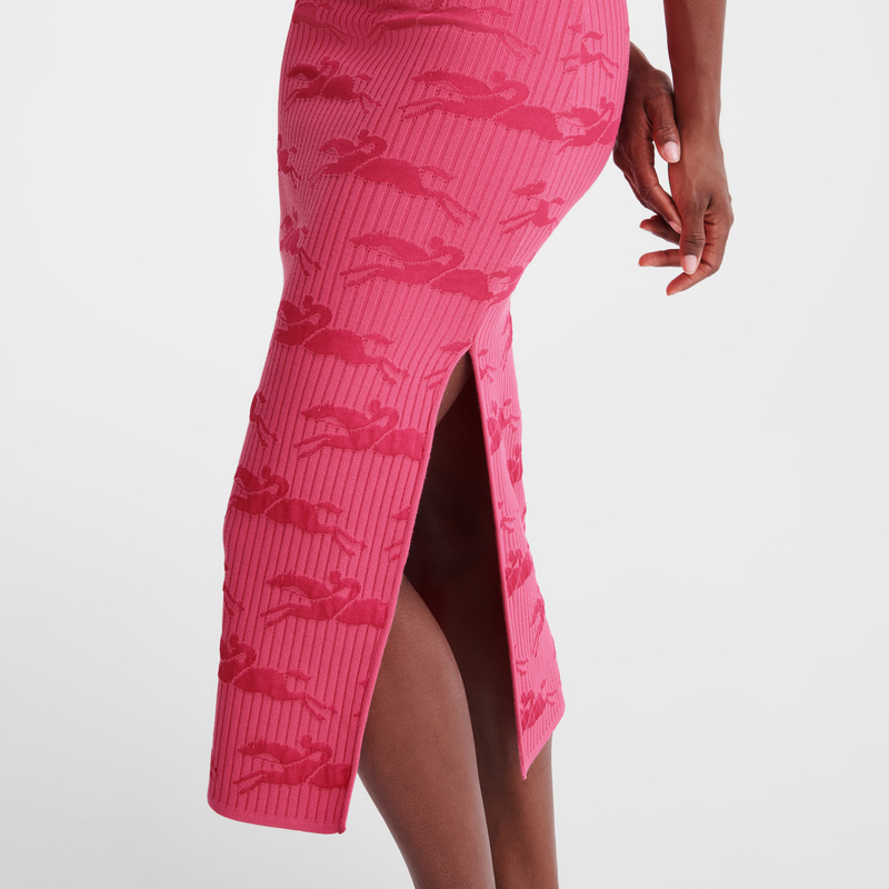 Prendas De Punto Longchamp Midi skirt Mujer Rosas | LC-EAOZ3938