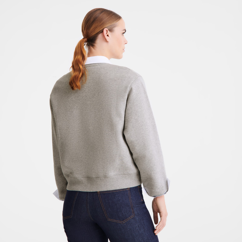 Prendas De Punto Longchamp Sweatshirt Mujer Gris | LC-GDCA4683