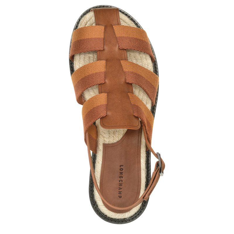Sandalias Longchamp Shadow Sandals Mujer Cognac | LC-MDLY4798
