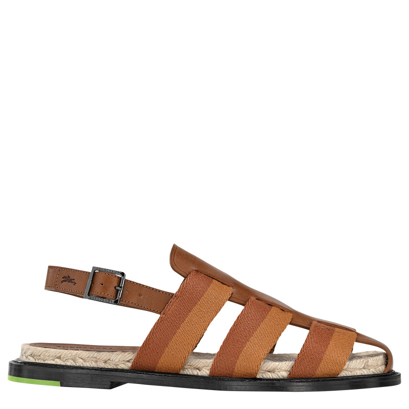 Sandalias Longchamp Shadow Sandals Mujer Cognac | LC-MDLY4798
