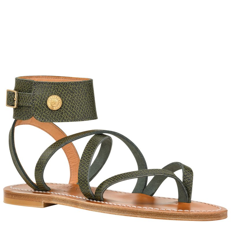 Sandalias Longchamp x K.Jacques Sandals Mujer Forest | LC-TDPC8481