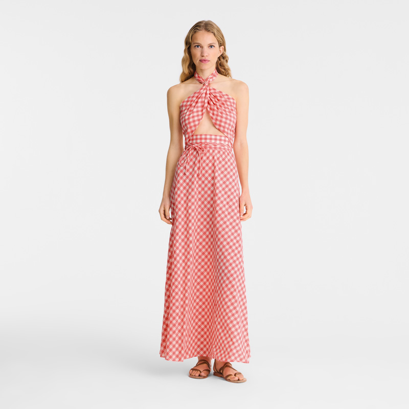 Vestido Longchamp Long dress Mujer Blush | LC-QYGQ2596