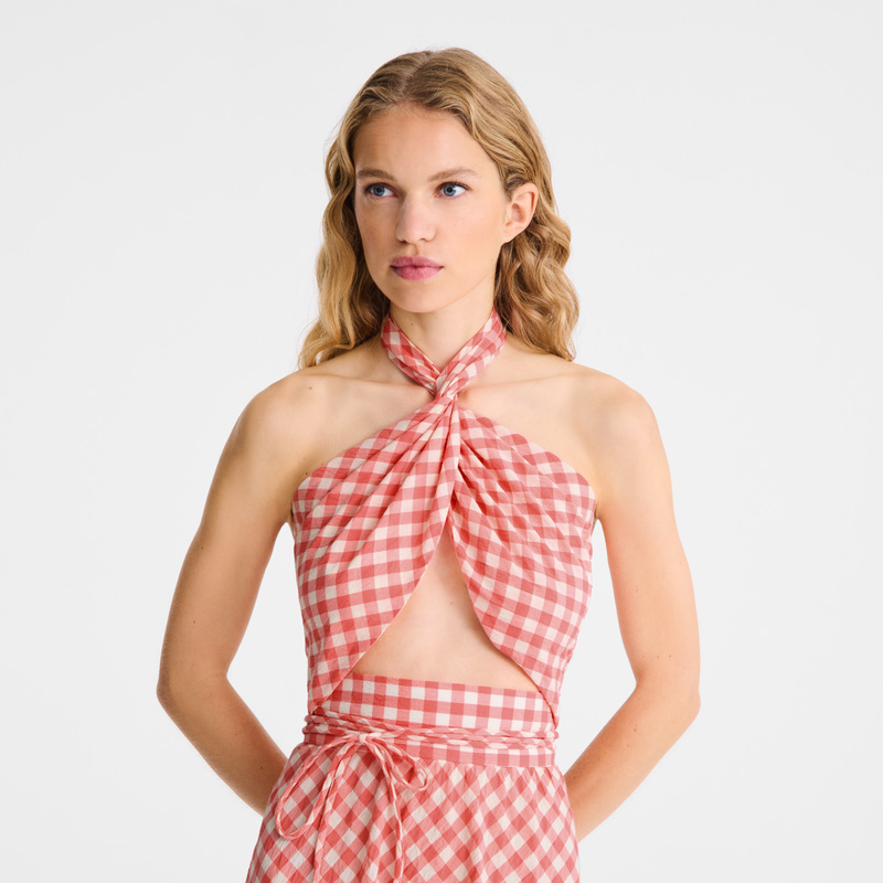 Vestido Longchamp Long dress Mujer Blush | LC-QYGQ2596